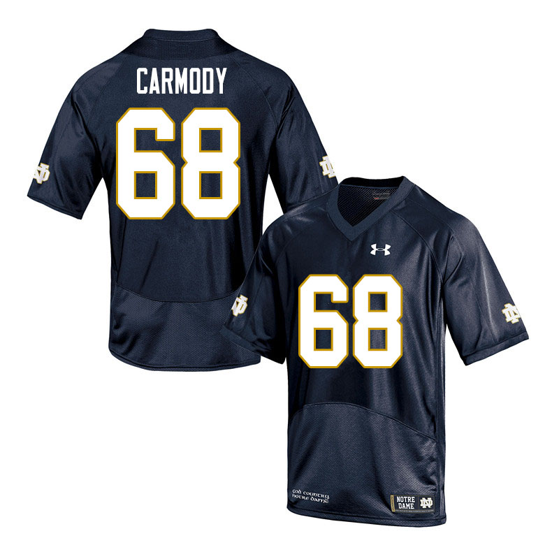 Men's NCAA Notre Dame Fighting Irish #68 Michael Carmody Stitched College Under Armour Authentic Navy Football Jersey IJ10I87PG